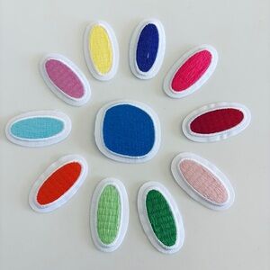 Colorful Embroidered Daisy Petal Girl Scout Patches Set